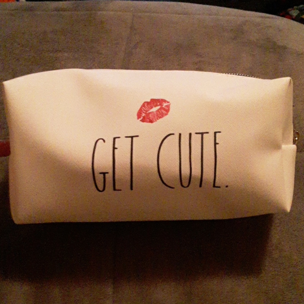 Rae Dunn "Get cute" makeup bag/travel bag